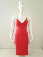 Forever 21 Dress Womens Small Rose Pink Bodycon Knit Knee Length Razor Back