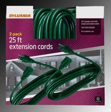 Sylvania 25' Outdoor Extensions Cords 2 pack