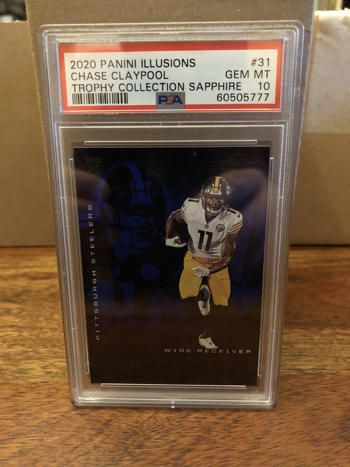 2020 Panini Illusions Chase Claypool Trophy Collection Sapphire PSA 10 RC #31