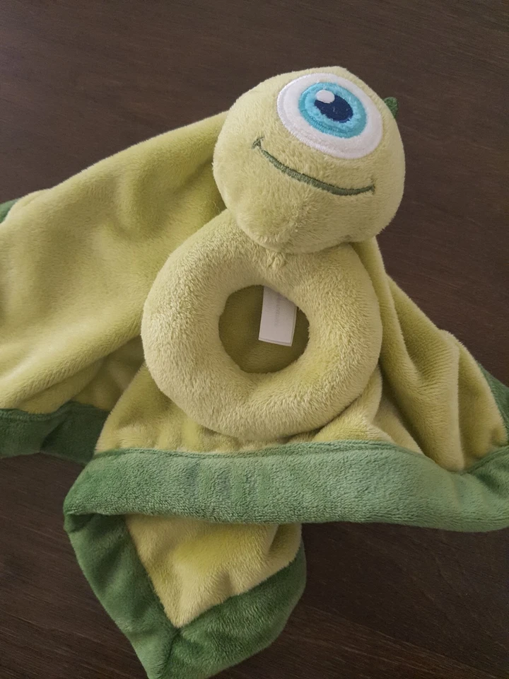 Disney Baby Monsters Inc Mike Wazowski Sonajero Manta de Seguridad Lovey Verde lovie Foto 2 de 4