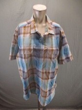 Eddie Bauer Size 2XL Mens Plaid Pocket Short Sleeve Button Up Outdoor Shirt 517