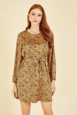 MELA LONDON Mela Animal Heart Print Long Sleeve Tunic Dress Size10