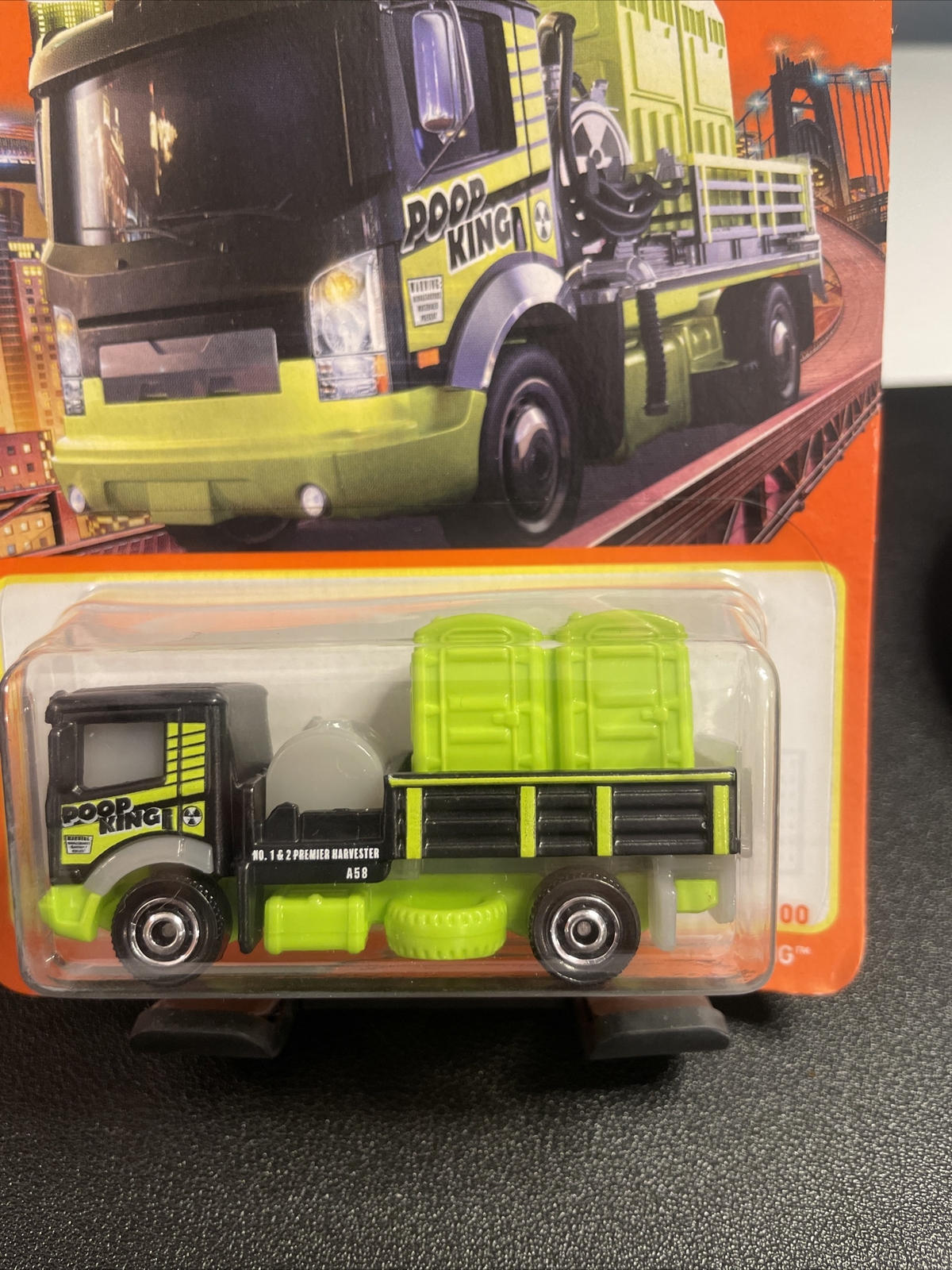2021 Matchbox Poop King Premier Harvester 56/100 Green Truck Metal