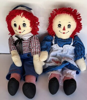 27'' Applause Hasbro Classic Raggedy Ann and Andt Cloth Dolls 2007