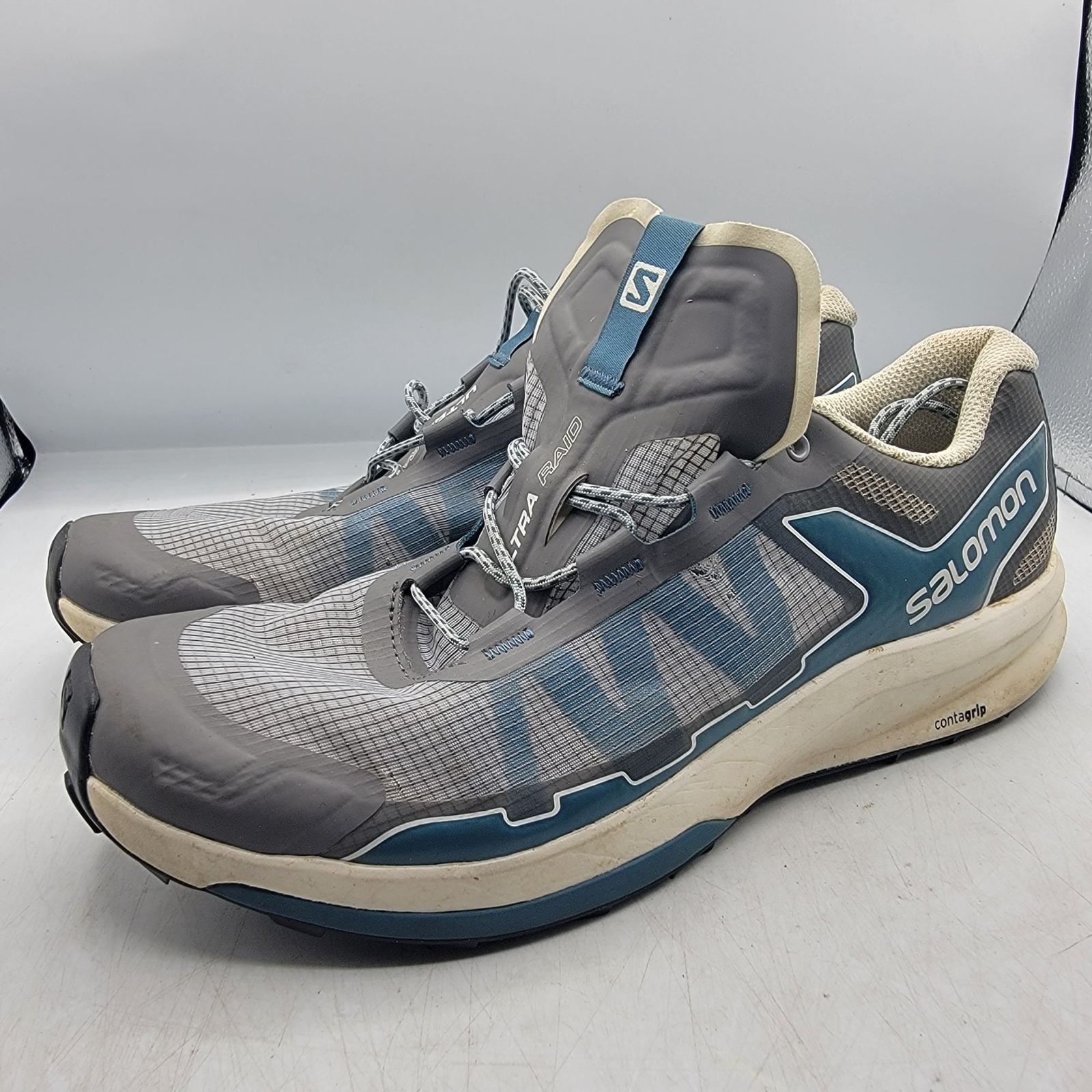 Scarpe da trekking Salomon Ultra Raid Trail Run Quarry da uomo 8 5 blu grigio