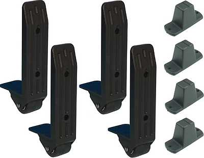 Flightcase-Bundle: 4x 40mm Kanten-Aufbaurolle + Plastikfüße Adam Hall 3782 4982
