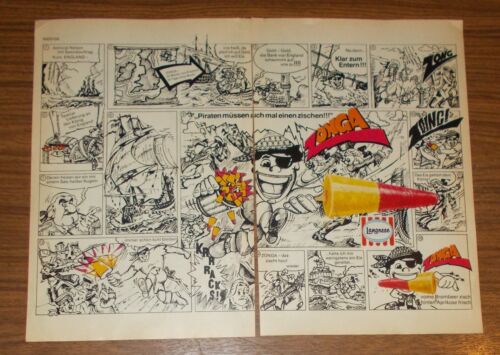 Seltene Werbung LANGNESE ZONGA Eis Piraten müssen einen Zischen Comic 1979
