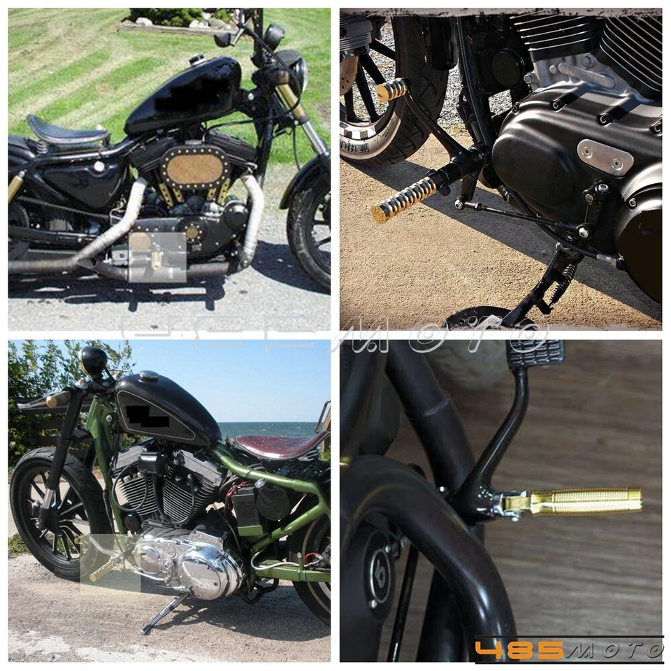 2x estriberas de latón personalizadas estriberas para Harley Sportster XL 883 L/R cuarenta y ocho Foto 3 de 4