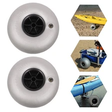 2Pc 10" Pneumatic PVC Tire Beach Wheel Beach Balloon Wheel f/ Kayak Dolly Cart