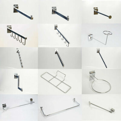 CHROM SCHWERLAST LATTENWAND LAMELLE WAND PANEL ARME HAKEN EINZELHANDEL LADEN DISPLAY