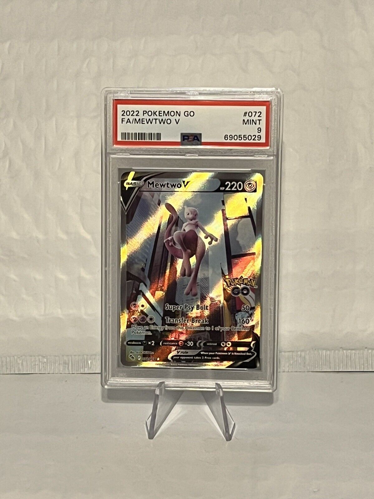 Mewtwo V Pokemon GO Alt Art 072/078 PSA 9 – TBC Games