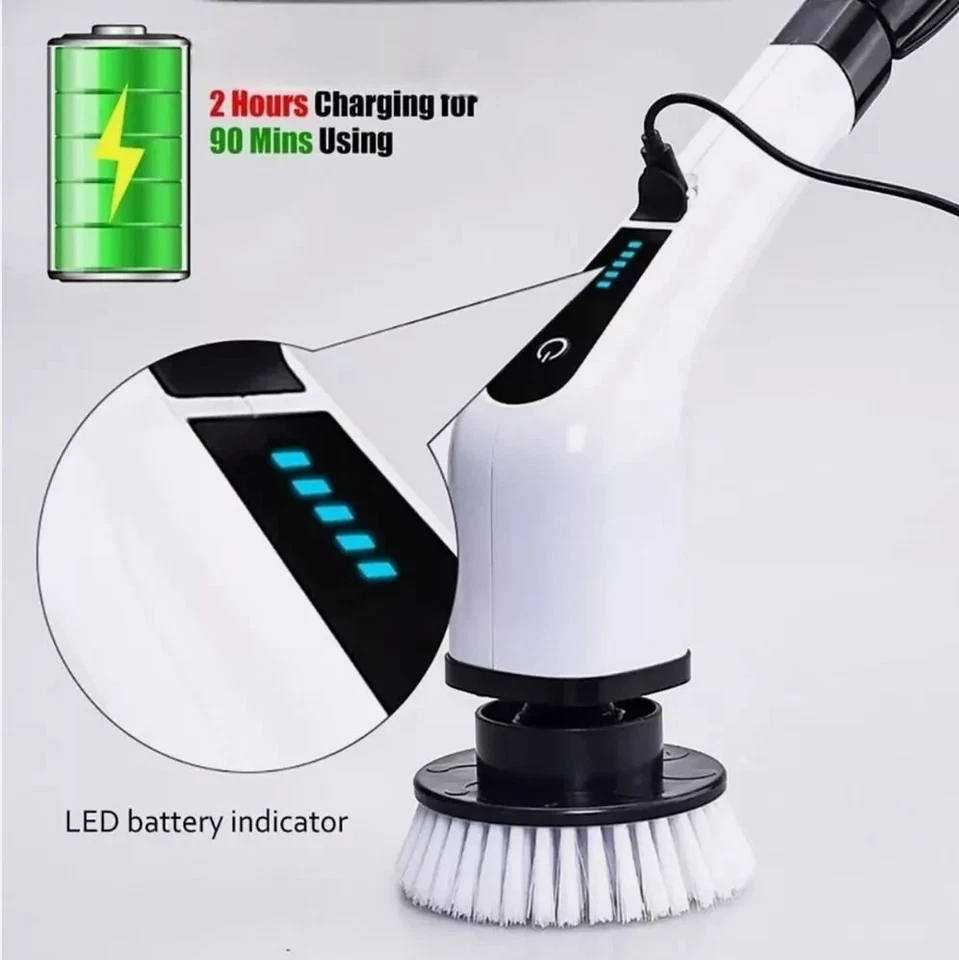 Spazzola Elettrica Rotante Pulizia Senza Filo 7 in 1 Pulizie Auto Casa Doccia - Immagine 4 di 4