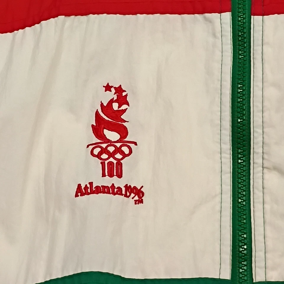 👾 Vintage 96 Starter Italy Jacket Atlanta Olympics Centennial Flag Colors Sz L - Image 3 of 4