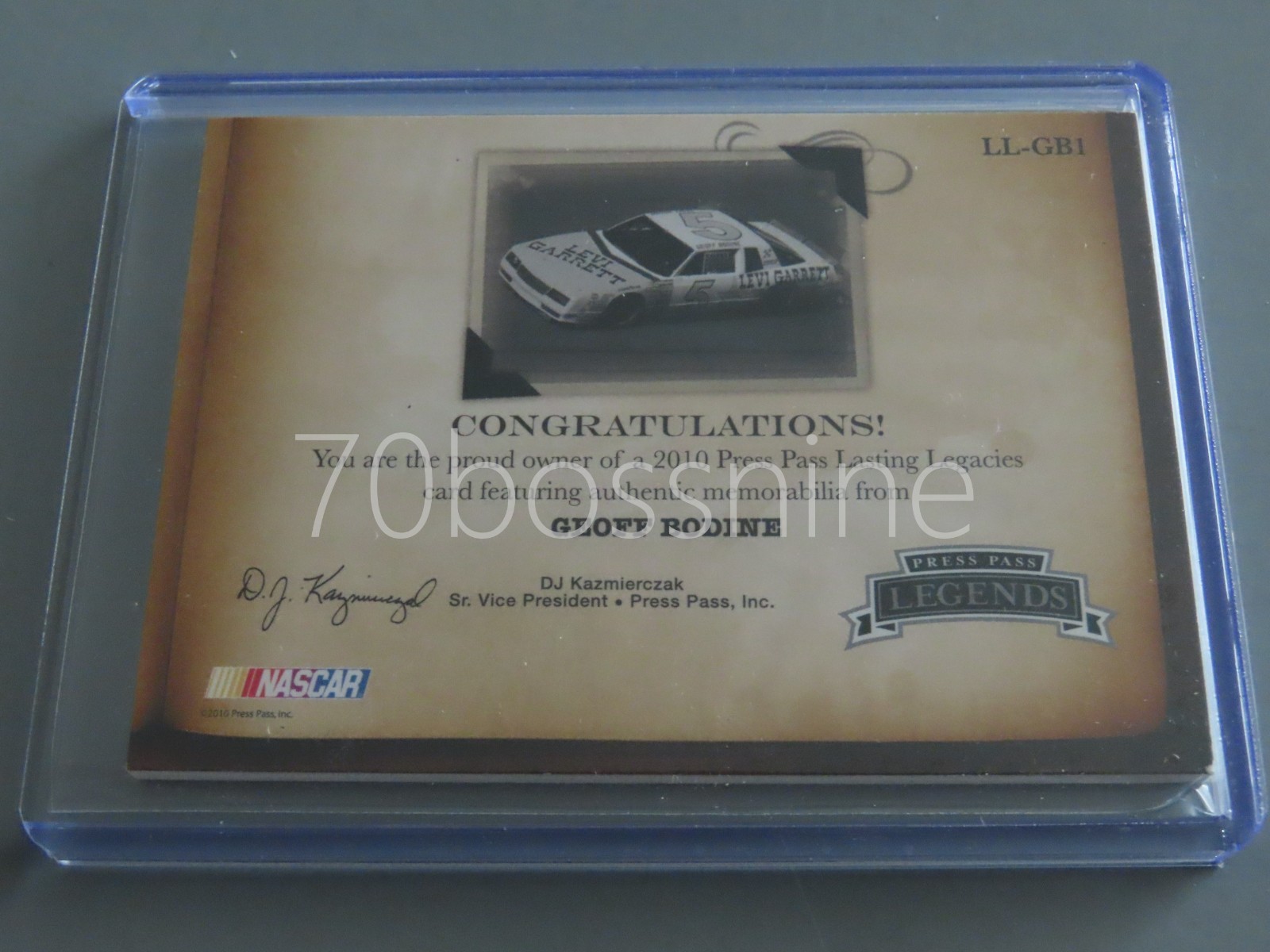 GEOFF BODINE 2010 PRESS PASS RACE USED SHEET METAL NASCAR RACING RELIC CARD view 3