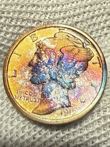 1919-D Mercury Dime, Low Mintage AU+ Key Date Toned