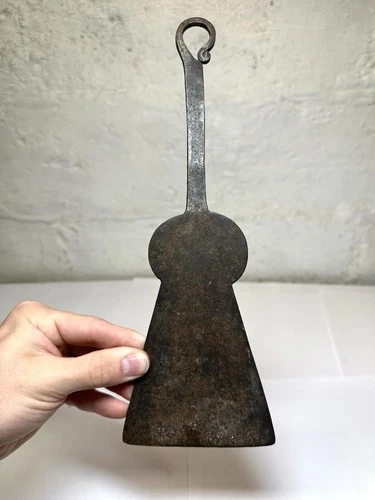 ✨RARE ORIGINAL EARLY 18TH C PRIMITIVE WROUGHT IRON SPATULA PEELER OLD PATINA✨