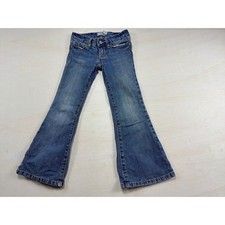 Vintage Old Navy Girls Blue Flare Leg Jeans Medium Wash Cotton Denim Size 5