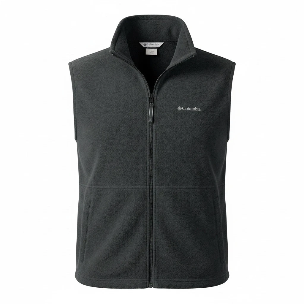 Columbia Steens Mountain Fleece Vest Mens XXL Black Full Zip Soft Shell XM1778