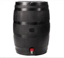 RTS Home Accents 50-Gallon ECO Rain Barrel Made with 100% Recycled Plastic, Flat