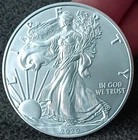 2020 Silver Eagle Dollar 1 OZ. .999 BU American Coin #532