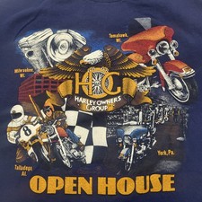 T-shirt Harley-Davidson blu navy taglia XL HOG 1989 Open House York PA  