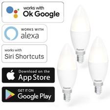 Hama 3x WLAN LED-Lampe E14 5,5W 40W Kerze Dim...