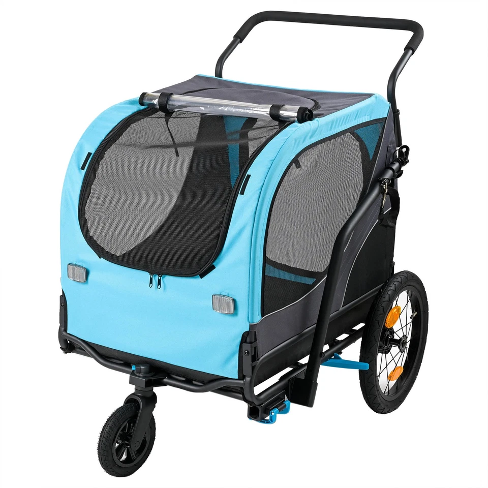 Remolque ClevrPlus 2 en 1 para bicicletas para mascotas y cochecito grande plegable para perros carro para mascotas Foto 2 de 4