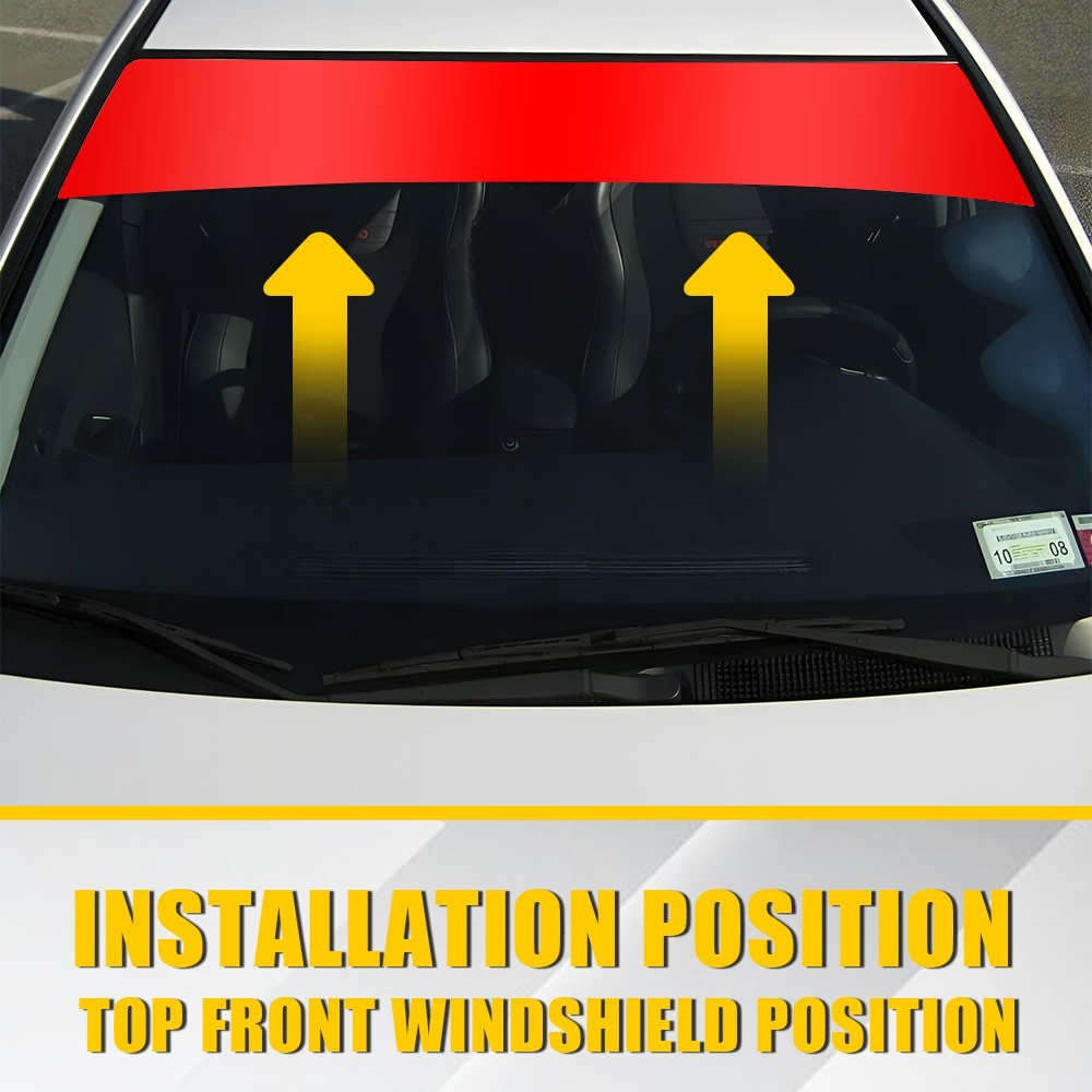 Sun Strip Visor Premium Vinyl Decal 60"x8" Windshield Banner Cast Red Film Gloss
