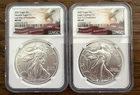 2021 Type 1 & Type 2  US Silver Eagle $1 NGC MS69 - Last & 1st Production Set!