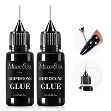 2Pcs Nail Rhinestone Glue, 3D Gel Nail Art Design Strong Adhesive Nail Gem Glue