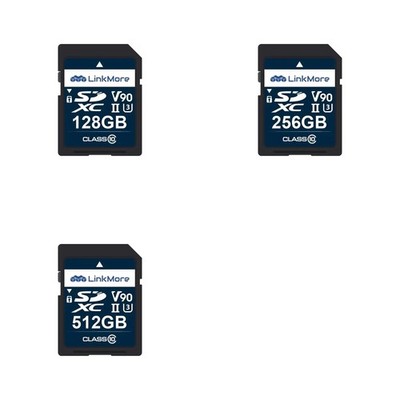 LinkMore SD Karte 128GB-512GB UHS-II V90 Class10 SDXC High-Speed 250MB/s Japan