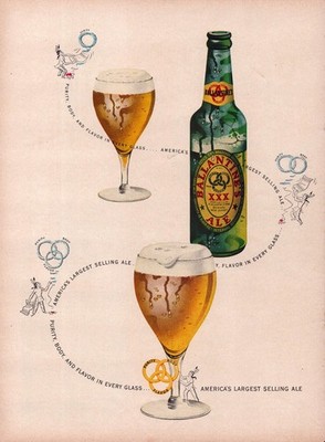 Ballantine's Ale 1949 Life Magazine Ad Print America's Largest Selling Ale Beer