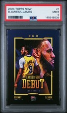 2024 TOPPS NOW #1 LEBRON JAMES BRONNY JAMES ROOKIE RC PSA 9