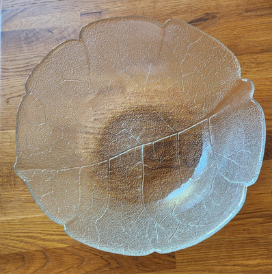 Salatschüssel Schale ** Luminarc Arcoroc Aspen Glas Blattmotiv **  27cm x 10cm