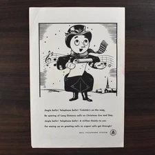1946 Bell Telephone System Christmas Vintage Print Ad Post-WW2 10" X 7" Ephemera