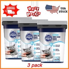 3 pack Cat's Pride Max Power Triple Odor Guard Unscented Clumping Cat Litter 26l
