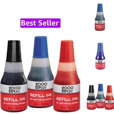 Refill Ink for Self-Inking Stamps, 25cc 0.9 oz Squeeze Bottle, Blue -