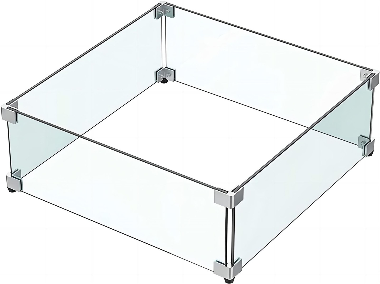 MESIDA 55 x 55 x 15 cm, protezione antivento in vetro, vetro temperato,