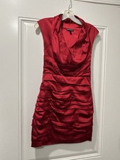 Express Womens Shiny Ruched Evening Cocktail Dress Size 0