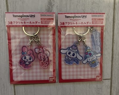 SELTEN Tamagotchi x Sanrio Figuren Cinnamoroll My Melody Acryl Schlüsselanhänger Set