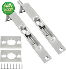 6 Inch Stainless Steel Door Flush Bolt Latch Lock 2 Pack Silver Lever Action