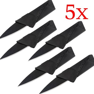 5x Folding Pocket Credit Card Knives Survival Tool Micro Wallet Thin Sharp Knife