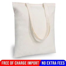 Canvas Tote Bag - 1 PCS Cotton Canvas Reusable Grocery Shopping Blank Tote Bag
