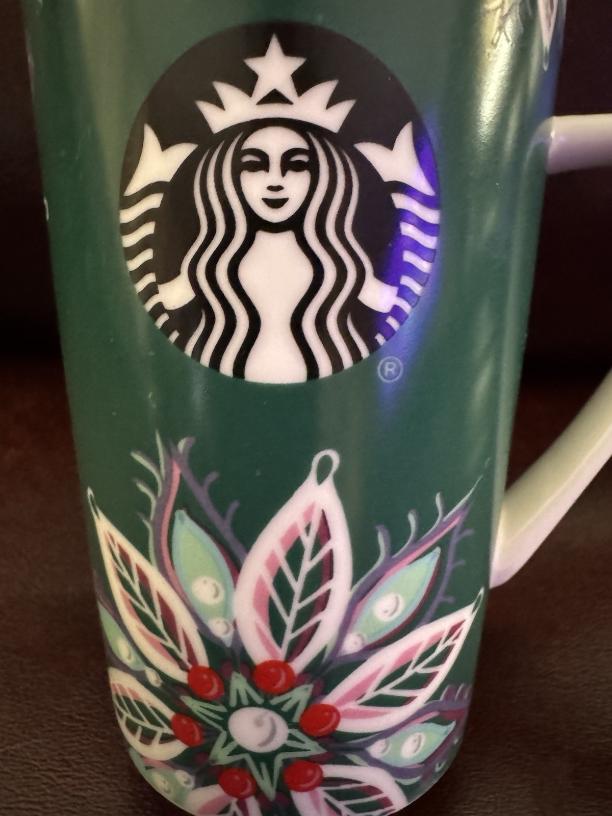 Starbucks Coffee Tall Mug Latte Beautiful Floral Design EUC 
