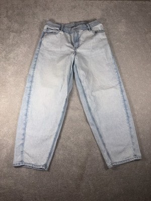 American Eagle Low Rise Baggy Barrel Jeans Women s 10 Reg Light Wash Strigid