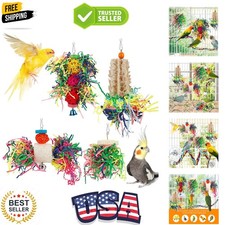 Eco-Friendly Bird Shredding Toy with Natural Materials - Perfect for Parakeets