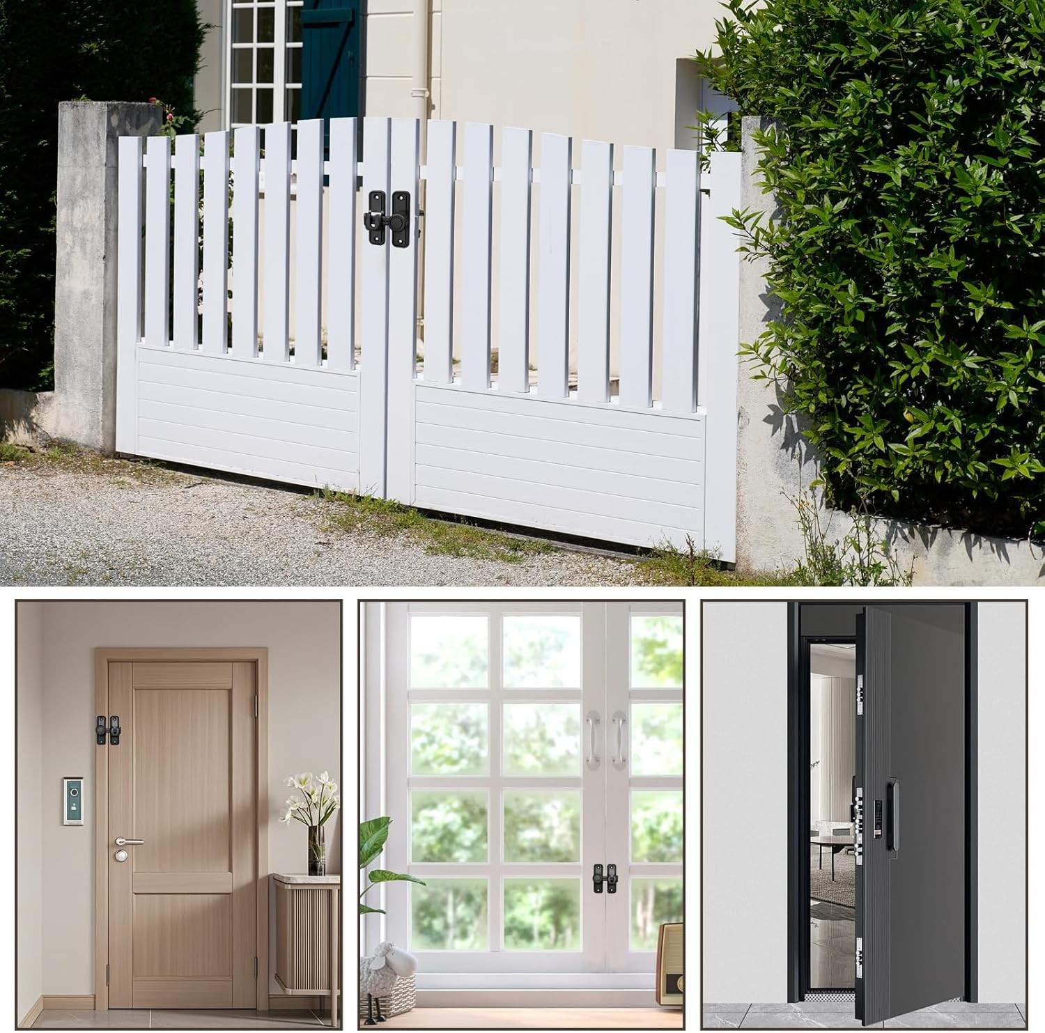 2PCS Barn Door Lock,Heavy Duty Sliding Door Latch Hardware Dual Gate Latches,Hom