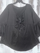 Amazon Lace Up Corset Top Plus Size Black Flow Sleeve Gothic Renaissance Lace Up