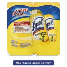 Lysol Disinfecting Wipes Lemon/Lime Blossom 7 x 8 80/Canister 2/Pack 80296PK