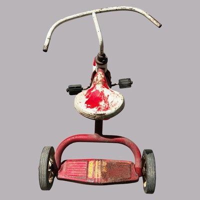 【USA vintage】50-60s キッズ　三輪車　アメリカ　レトロ Antique Garton Kid's TRICYCLE Metal Step-Up/Whitewall Tires 1950's